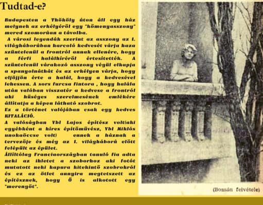 A „kőmenyasszony” szobra (Budapest, Thököly út)